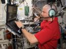 Astronaut Reid Wiseman, KF5LKT, on the air from NA1SS on the International Space Station. [NASA photo]